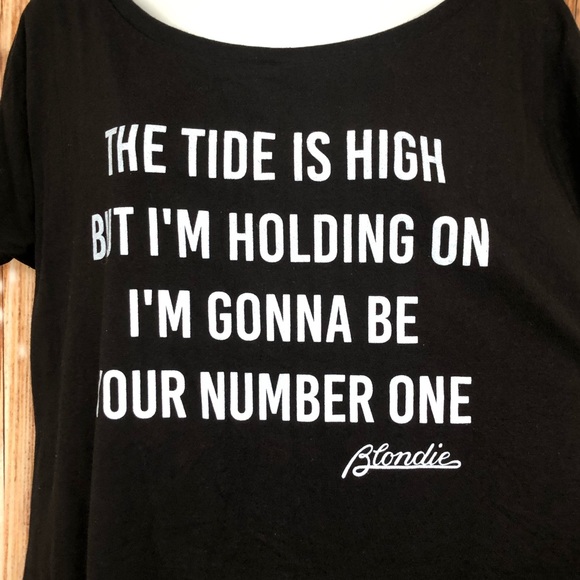 Lyric Culture Hi-Lo Sheer Striped Back Blondie Graphic Band Tee - Picture 8 of 10